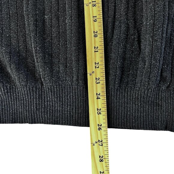 VTG Cambridge Classics Mens L Sweater Gray Mock Neck Wool Blend Ribbed Pullover - Picture 7 of 7